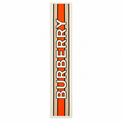 Burberry Logo-Strickschal – Wollschal Beige / Orange
