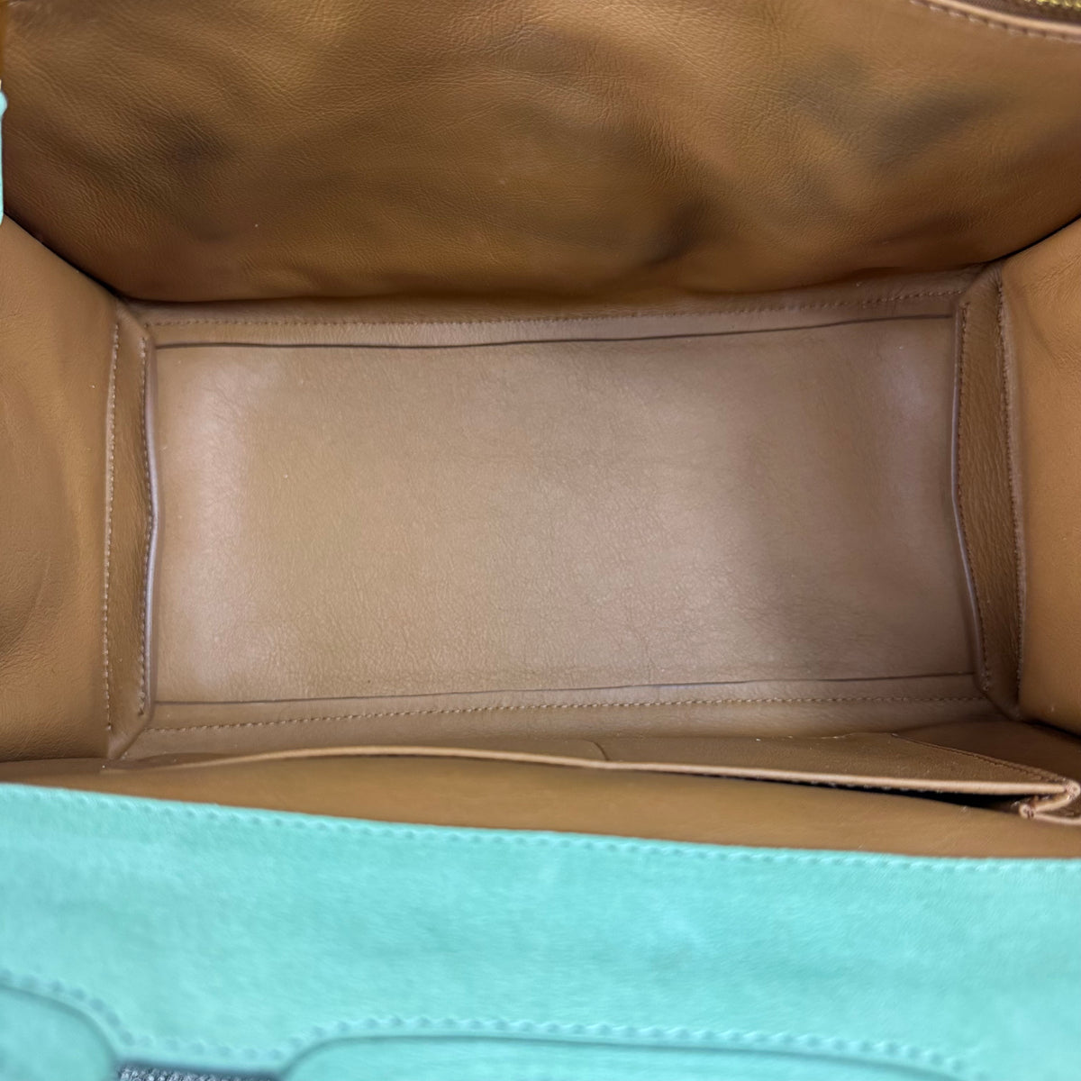 Giorgio Armani Suede Tote – Mint aus Veloursleder