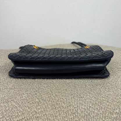 Bottega Veneta Vintage Intrecciato Schultertasche – Dunkelblau