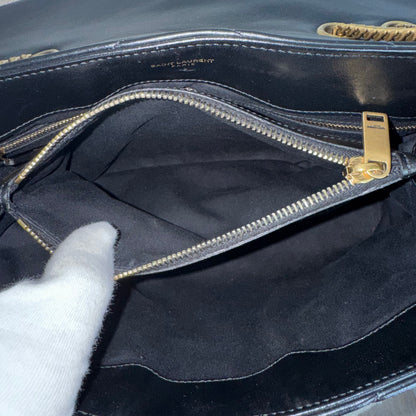 Saint Laurent Loulou Medium Matelassé aus Lammleder Schwarz