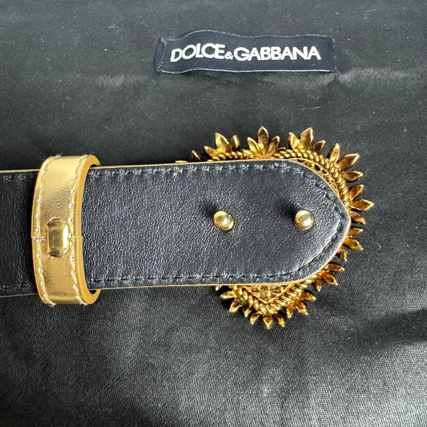 Dolce & Gabbana Devotion Gürtel – Gold mit Herz-Schnalle (Gr. 100 cm)