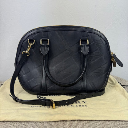 Burberry Orchard House Check Satchel Bag – Leder Schwarz