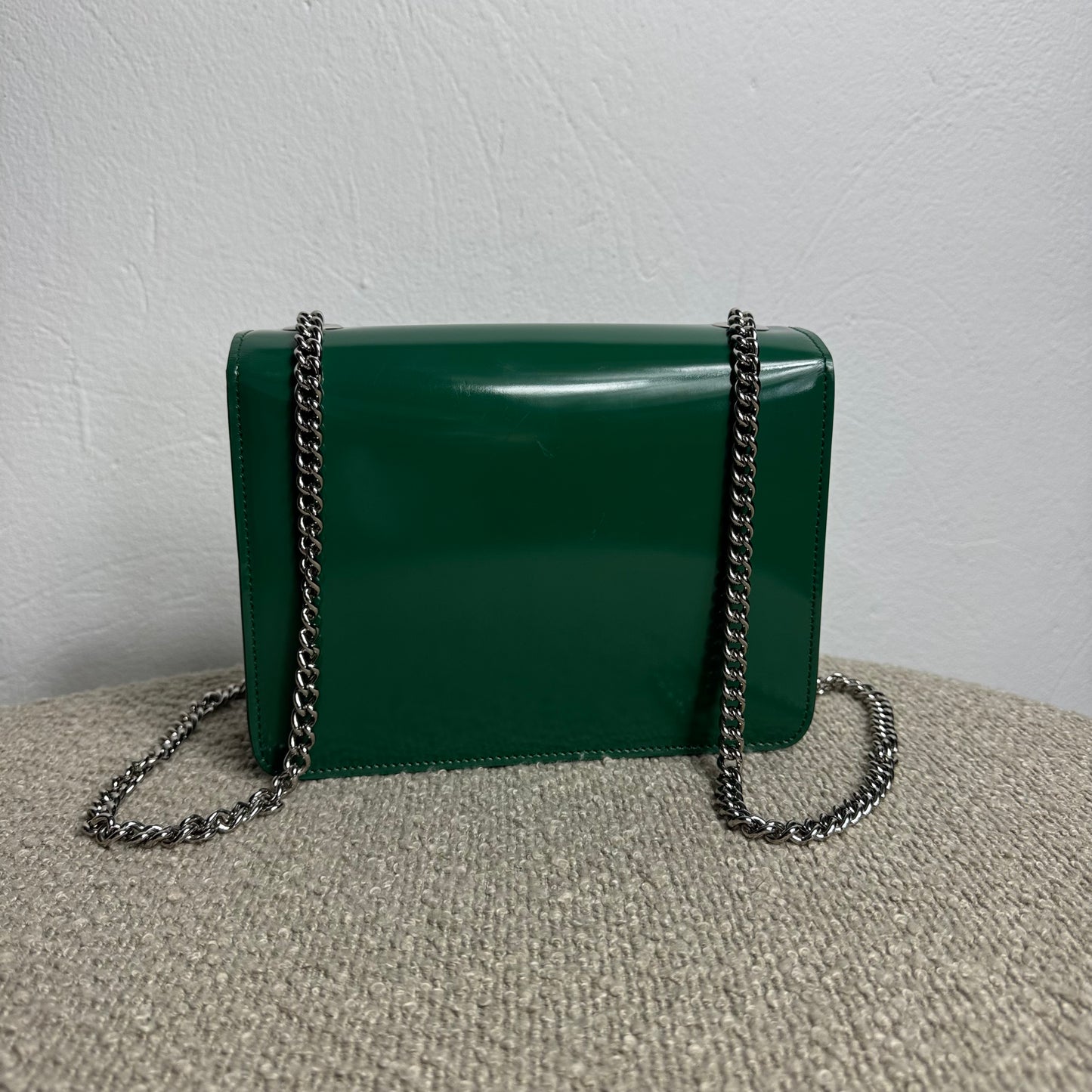 Gucci Green Small Patent Interlocking GG Crossbody Grün