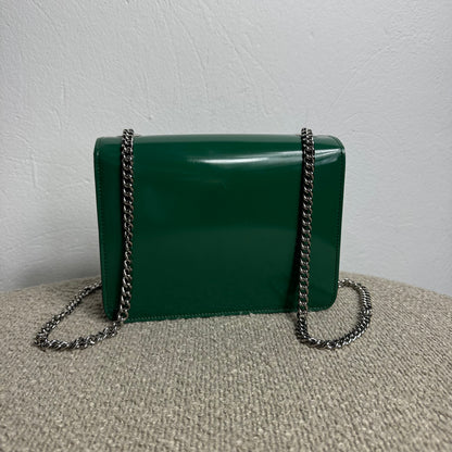 Gucci Green Small Patent Interlocking GG Crossbody Grün