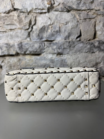 Valentino Garavani Rockstud Spike Bag Nappaleder Weiß