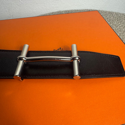 Hermès Gürtelschließe H d'Ancre & Wendbarer Gürtelriemen 38 mm