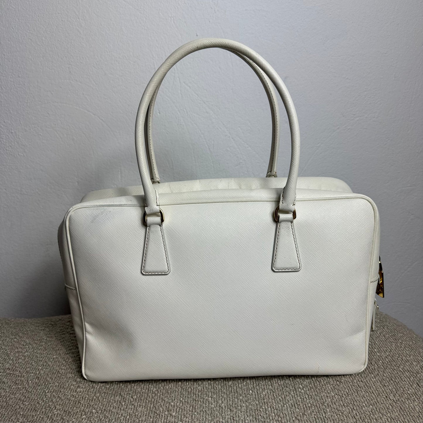 Prada Saffiano Lux Tote Bag weiß