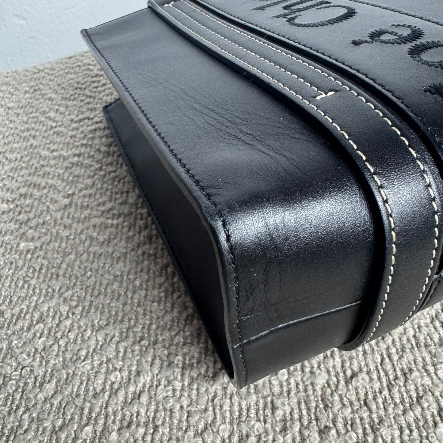 Chloé Woody Small Schultertasche Leder Schwarz