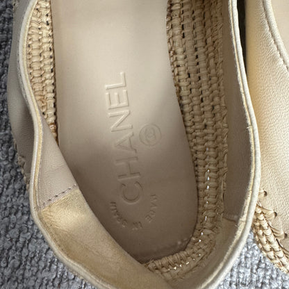 Chanel Espadrilles Beige Lammleder Gr. 39