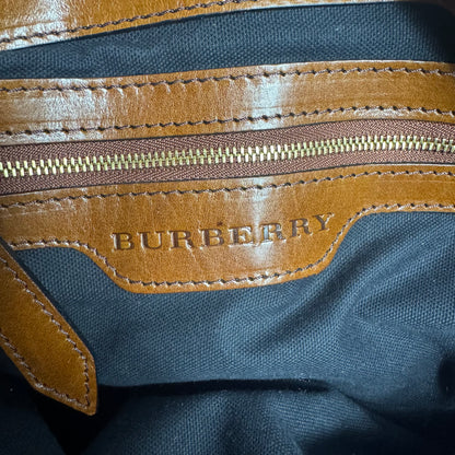 Burberry Heritage House Check Canvas Bonded Leather Manor Bag