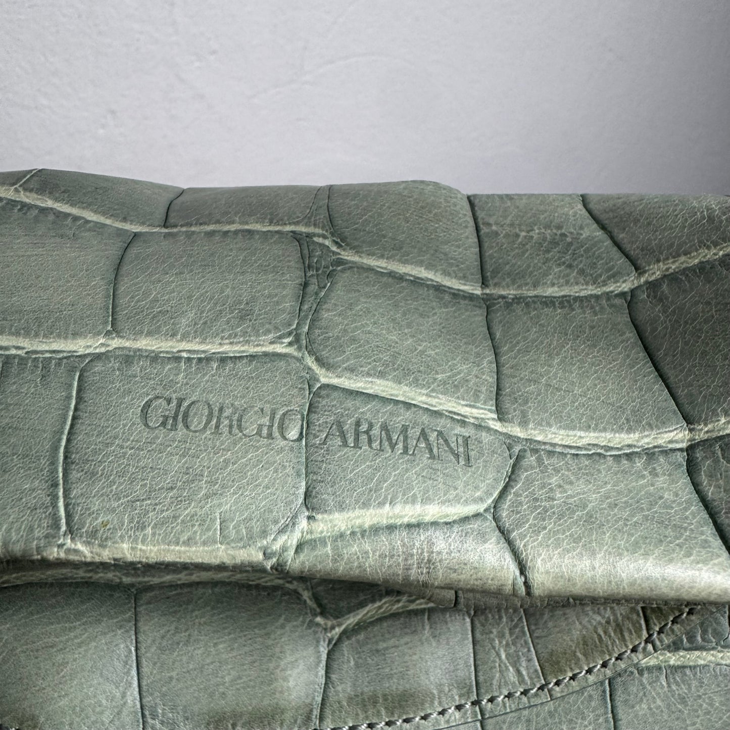 Giorgio Armani Mainline Croc-Embossed Handtasche