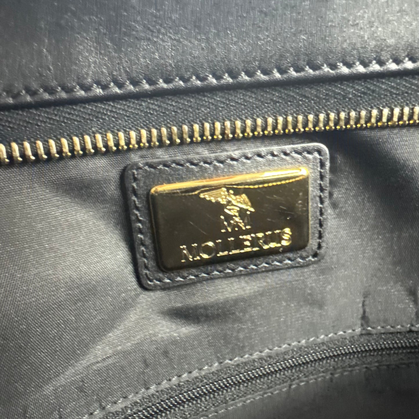 Maison Mollerus großer Vintage Shopper Schwarz/Gold