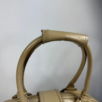 Burberry Quilted Satin & Leder Satchel Bag – Beige