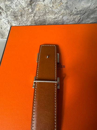 Hermès Gürtelschließe H Martelée & Wendbarer Gürtelriemen