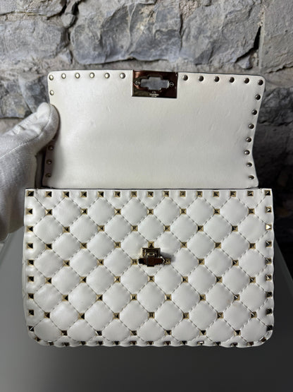 Valentino Garavani Rockstud Spike Bag Nappaleder Weiß