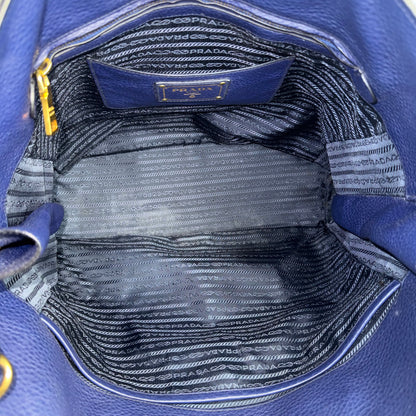 Prada Shopper Vitello Leder in Blau