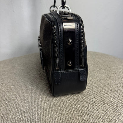 MCM München Logo Wildleder Crossbody Bag Schwarz