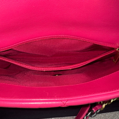 Chanel 19 Flap Bag Large Pink Lambskin Leather
