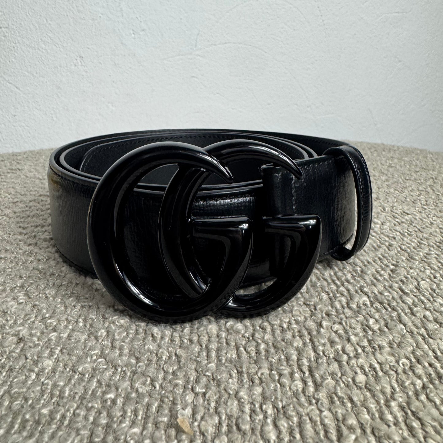 Gucci GG Marmont Gürtel Schwarz Leder „All Black“ Gr. 90
