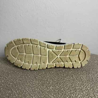 Baskets basses Prada « Double Wheel » en gabardine Re-Nylon noir blanc T. 38,5