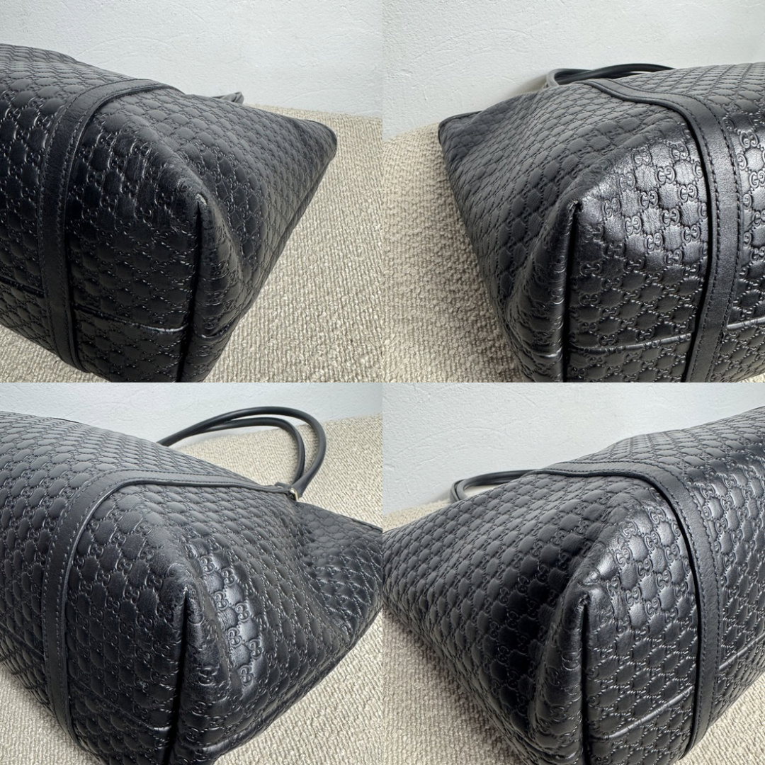 Gucci Microguccissima Leder Shopper Schwarz