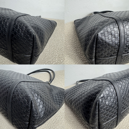 Gucci Microguccissima Leder Shopper Schwarz