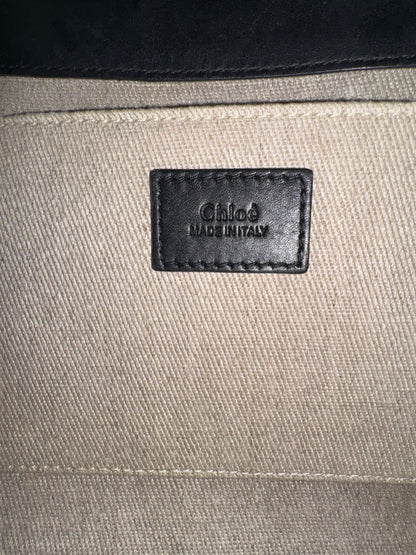 Chloé Woody Small Schultertasche Leder Schwarz