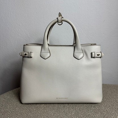 Burberry Banner Bag Grainy Calfskin Weiß