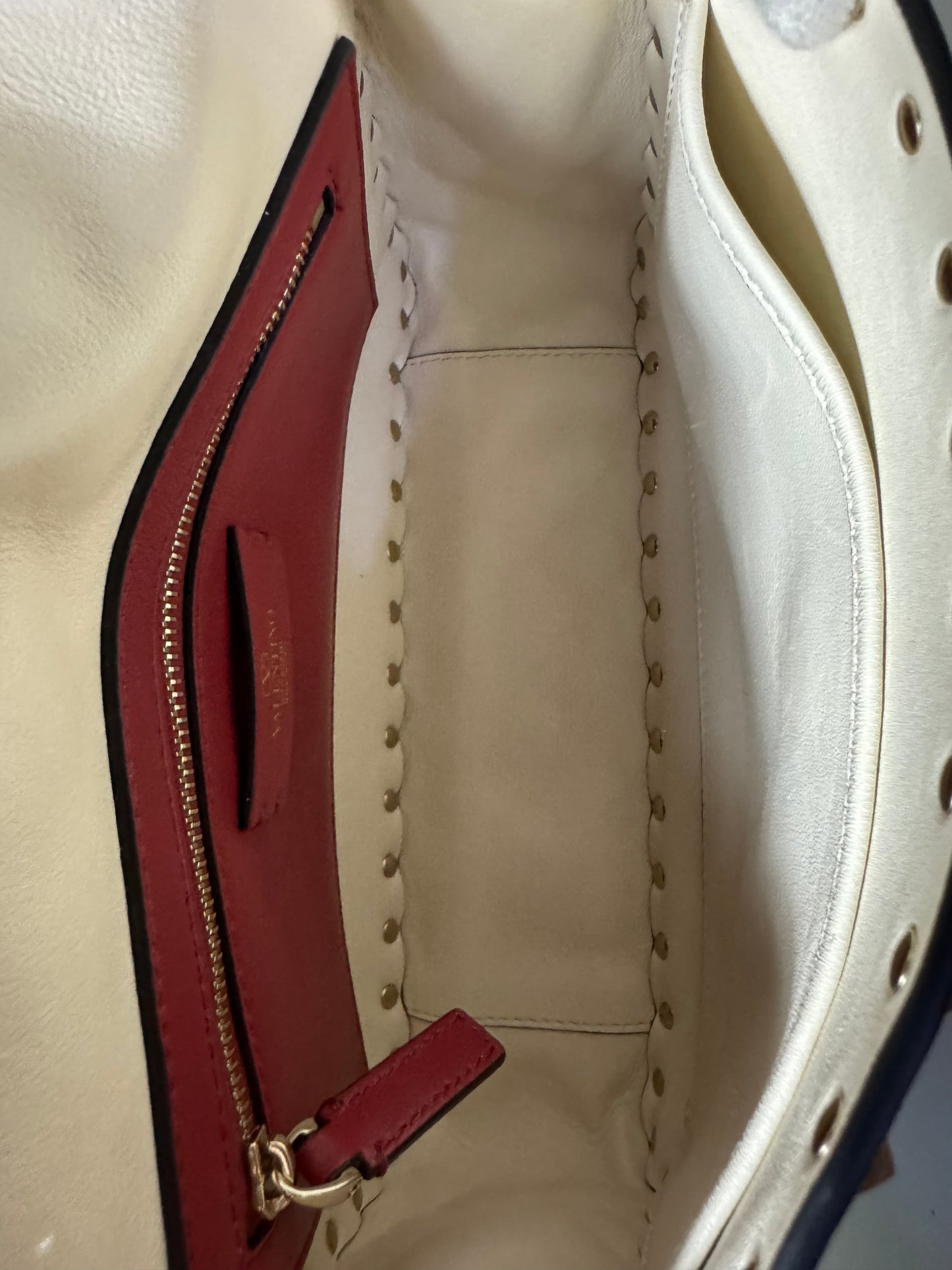 Valentino Garavani Rockstud Spike Bag Nappaleder Weiß