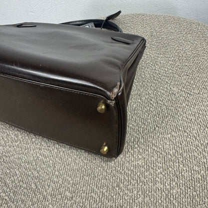Hermès Vintage Kelly 32 – Dunkelbraun / Gold – 1992