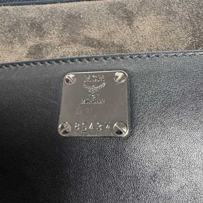 MCM München Logo Wildleder Crossbody Bag Schwarz