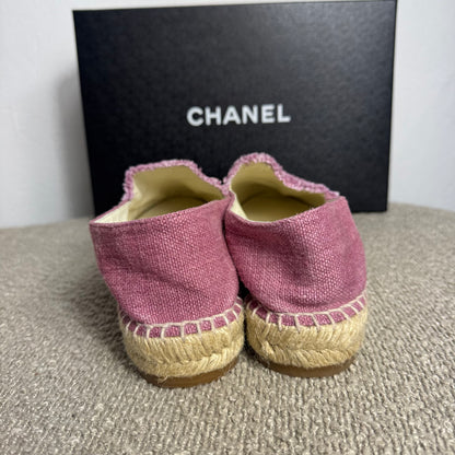 Chanel Espadrilles Canvas/Stoff in Pink mit schwarzer Zehenkappe Gr. 40