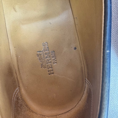 Hermès Kennedy Mokassins Dunkelblau Leder