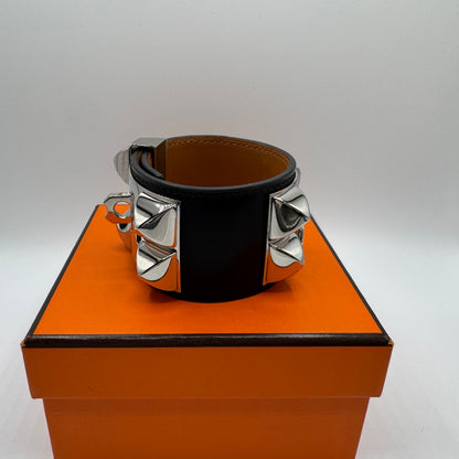 Hermès Collier de Chien (CDC) Armband – Schwarz / Silber