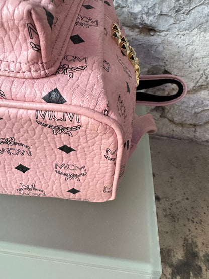 MCM Stark Side Studs Backpack – Visetos Mini Soft Pink
