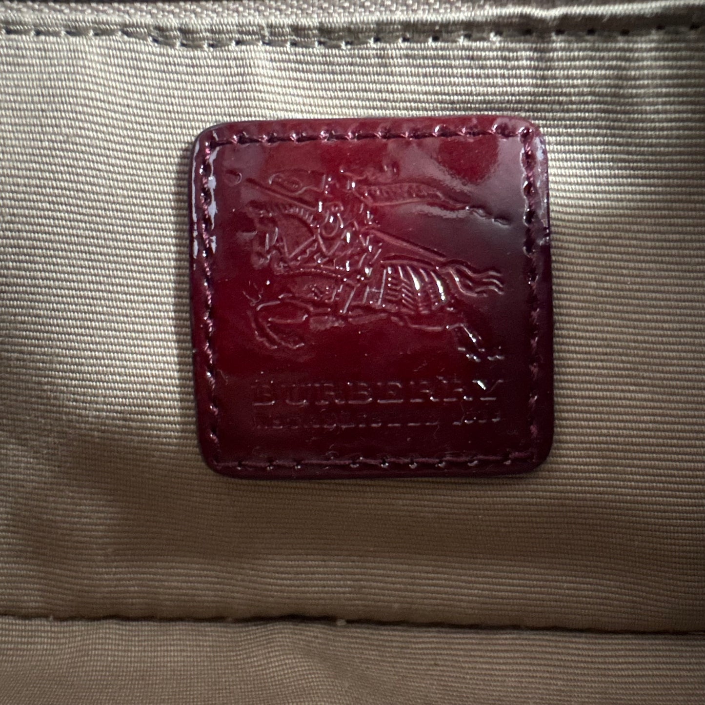 Burberry Nova Check Canvas Burgundy Leder Schultertasche