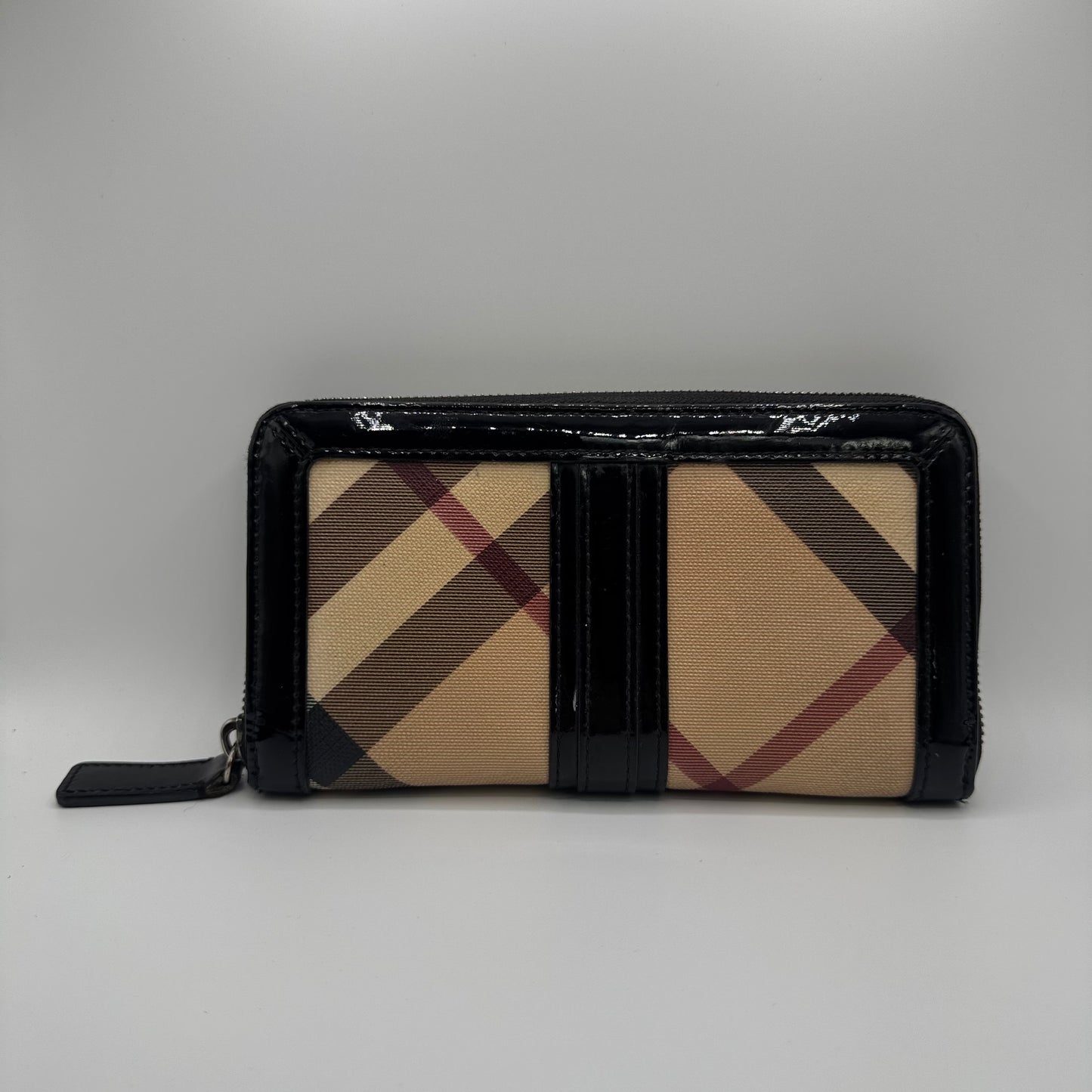 Burberry Zip-Around Wallet Haymarket / House Check Canvas