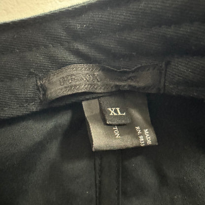 Prada Black Cotton Drill Baseball Cap