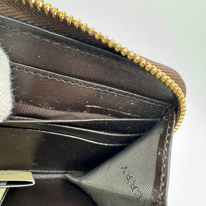 Burberry Zip-Around Wallet Haymarket Check Canvas