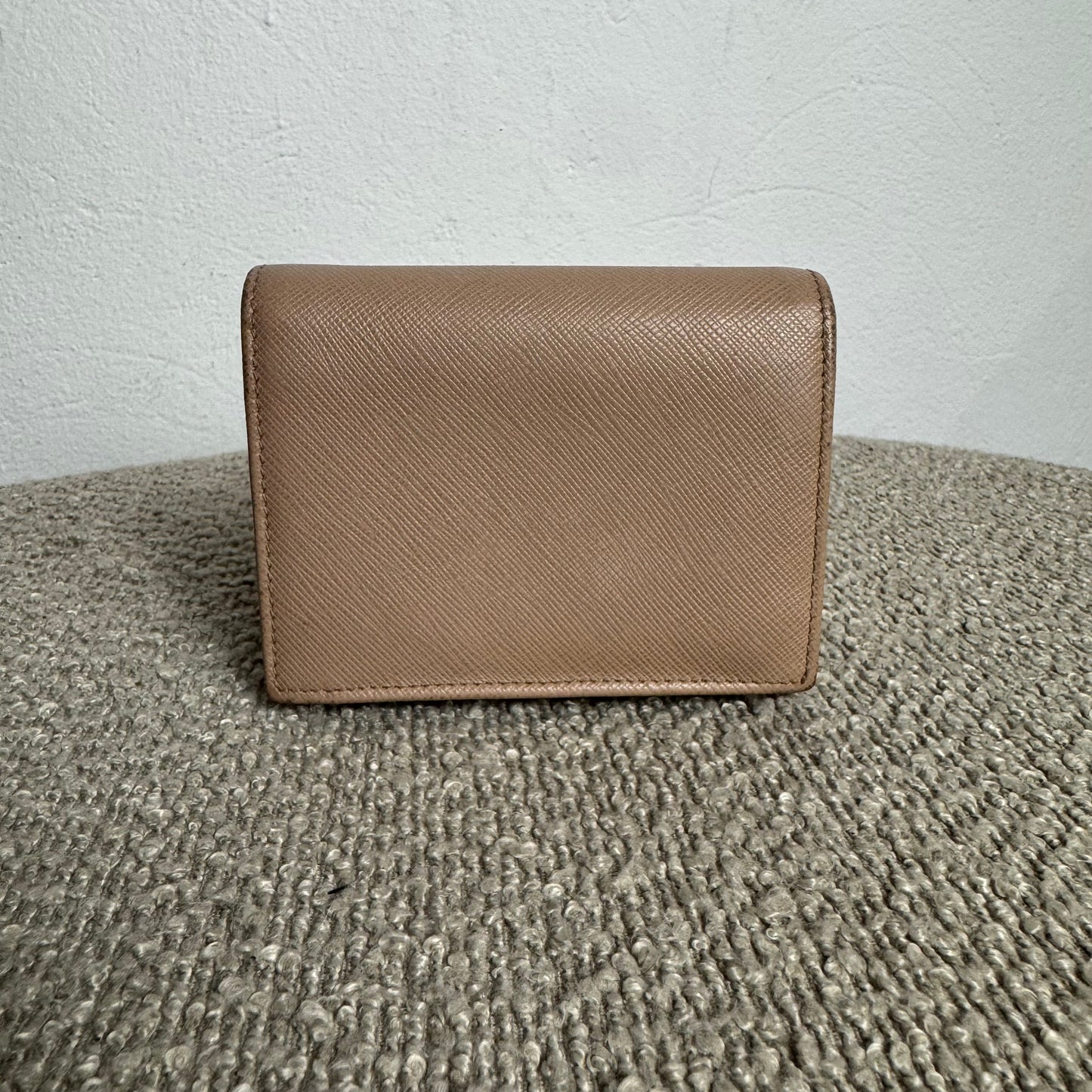 Prada Saffiano Metal Compact Wallet – Nude