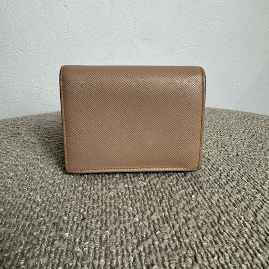 Prada Saffiano Metal Compact Wallet – Nude