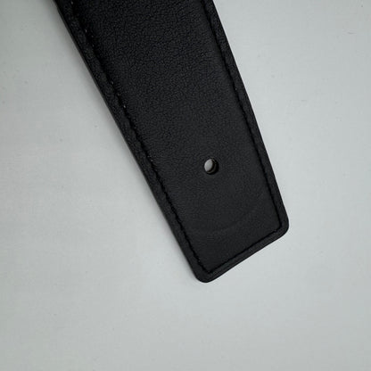 Hermès Gürtel H Striée – Wendbarer Gürtelriemen Schwarz / Ébène