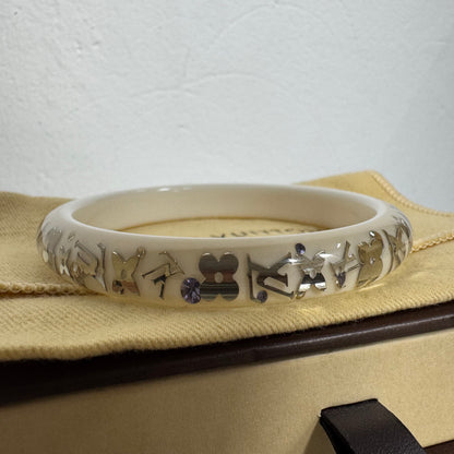 Louis Vuitton Resin Monogram Inclusion Armband – Weiß / Silber / Lila