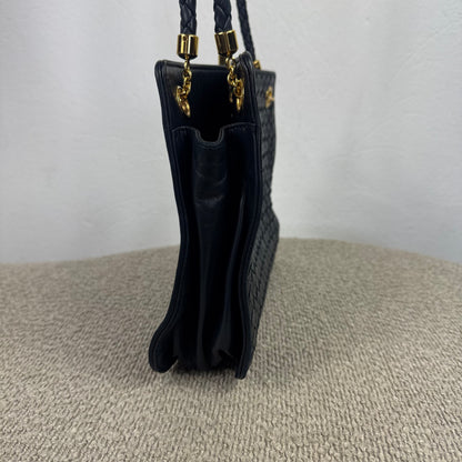 Bottega Veneta Vintage Intrecciato Schultertasche – Dunkelblau