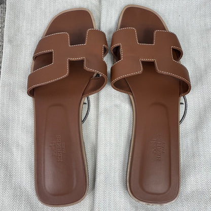 Hermès Oran Sandalen – Braun – Gr. 38,5