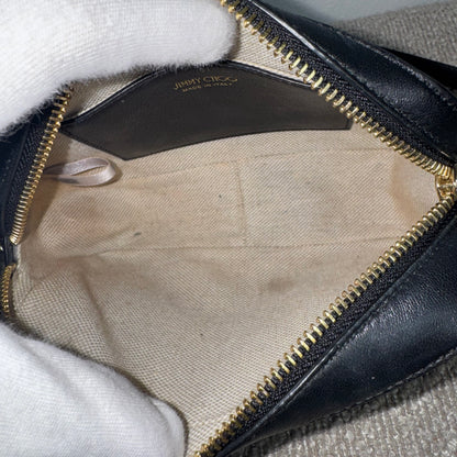 Jimmy Choo „Hali“ Grained Leather Camera Bag Schwarz