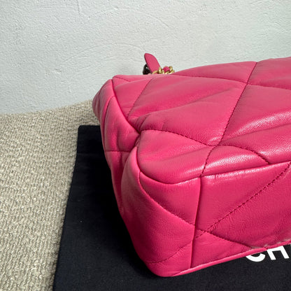 Chanel 19 Flap Bag Large Pink Lambskin Leather