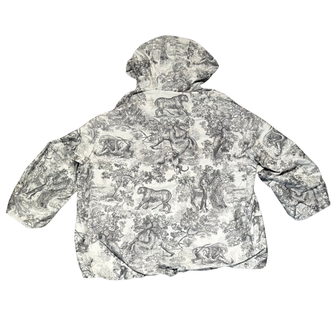 Christian Dior Toile de Jouy Sauvage Hooded Anorak Grey & White Taffeta Gr. XS