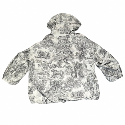 Christian Dior Toile de Jouy Sauvage Hooded Anorak Grey & White Taffeta Gr. XS