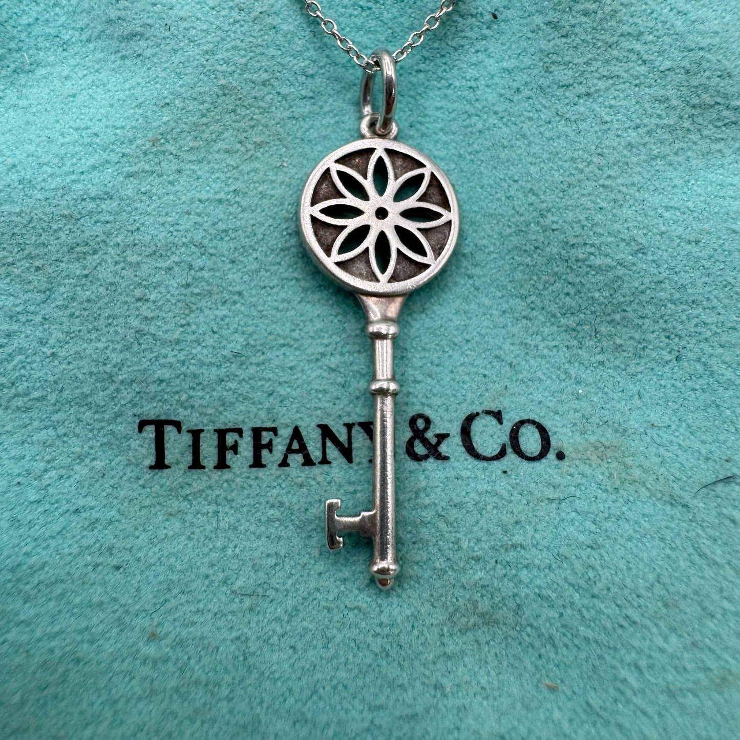 Tiffany & Co. Daisy Key Halskette aus Silber mit Diamant
